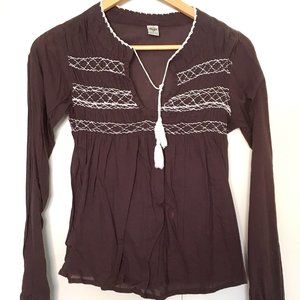 Prana Lightweight Shirt, Embroidered Detail, Ties